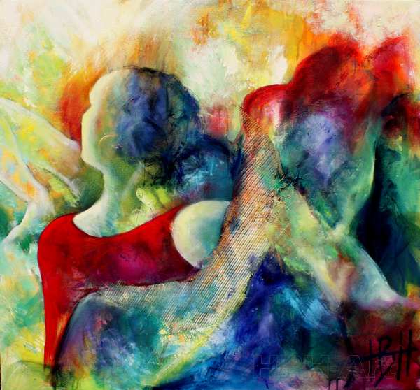 Danish Art. Oil painting of flamencodancer